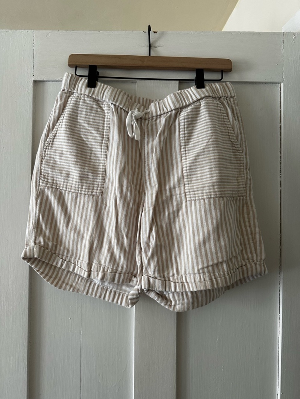 J. Jill Striped High-Waist Drawstring Shorts